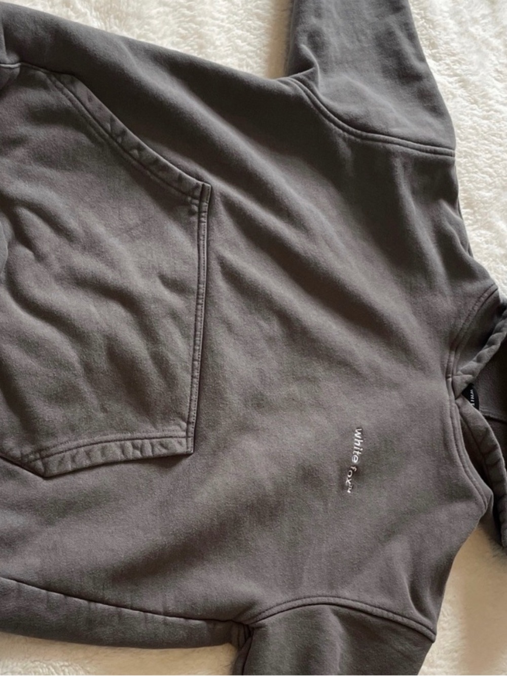 women’s charcoal white fox hoodie